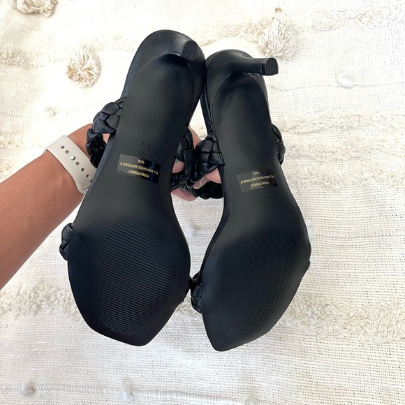 NWT Steve Madden Black Prema Braided Sandal heels size 7 - Picture 5 of 5